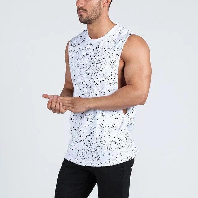 Men's Sleeveless Gym Singlet — Polyester Fitness Muscle Vest