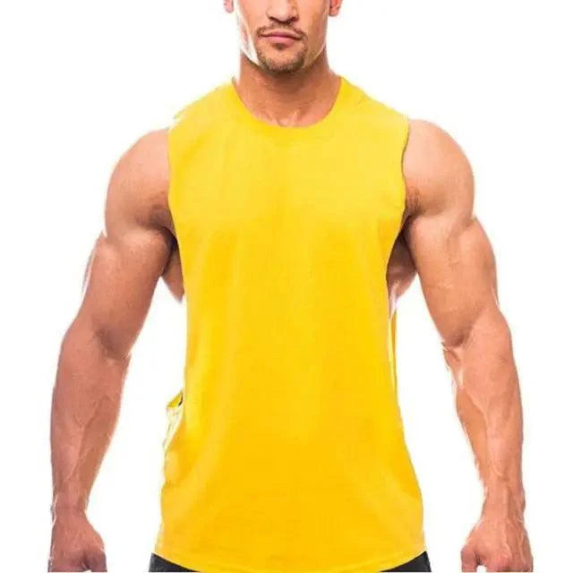 Men's Sleeveless Gym Singlet — Polyester Fitness Muscle Vest