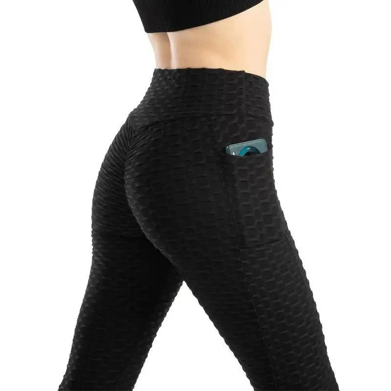 Women's High-Waist Leggings with Pockets — Push-Up Gym Pants