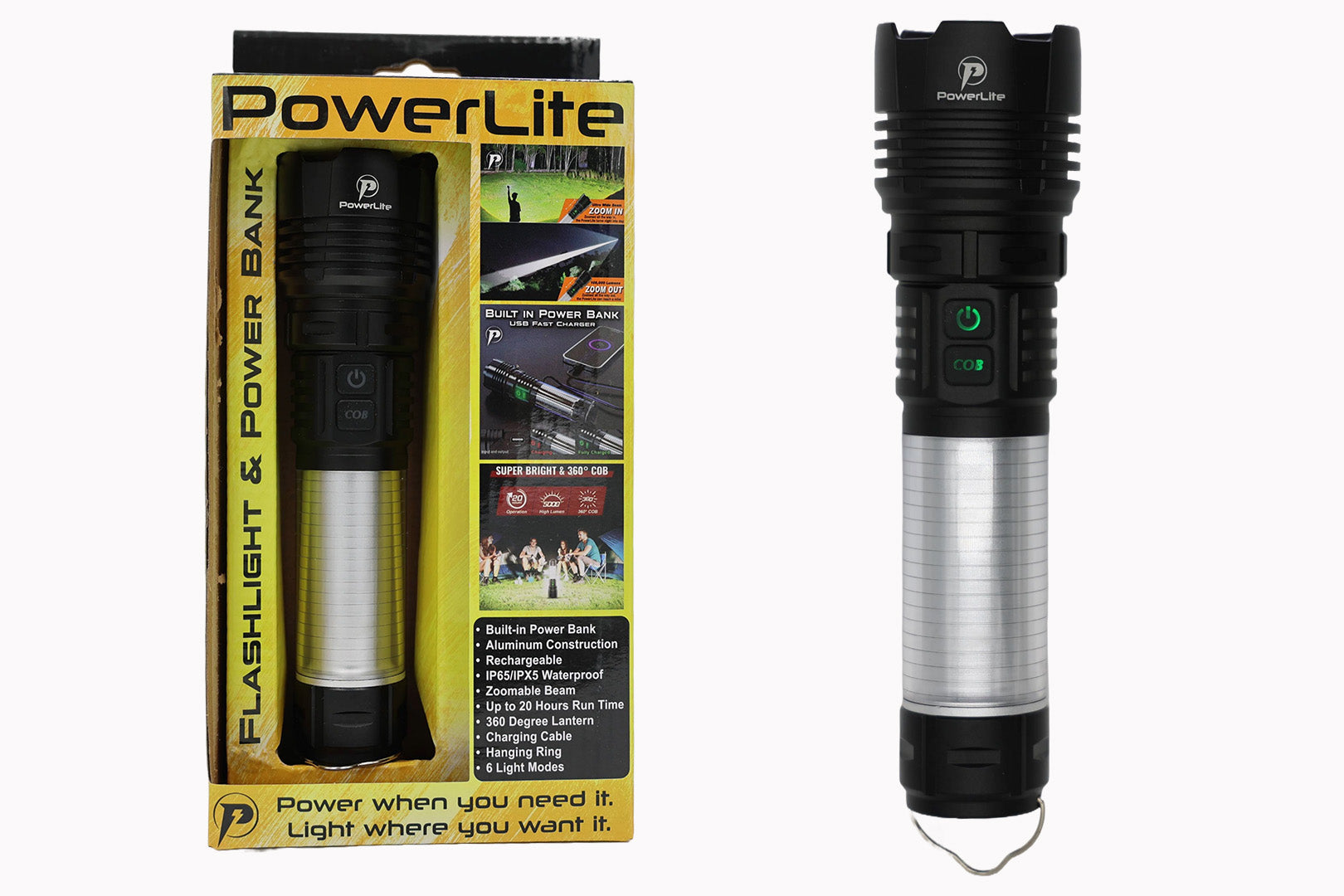 Powerlite 3 in 1 Rechargeable Flashlight - 3Sons Sports & Fitness