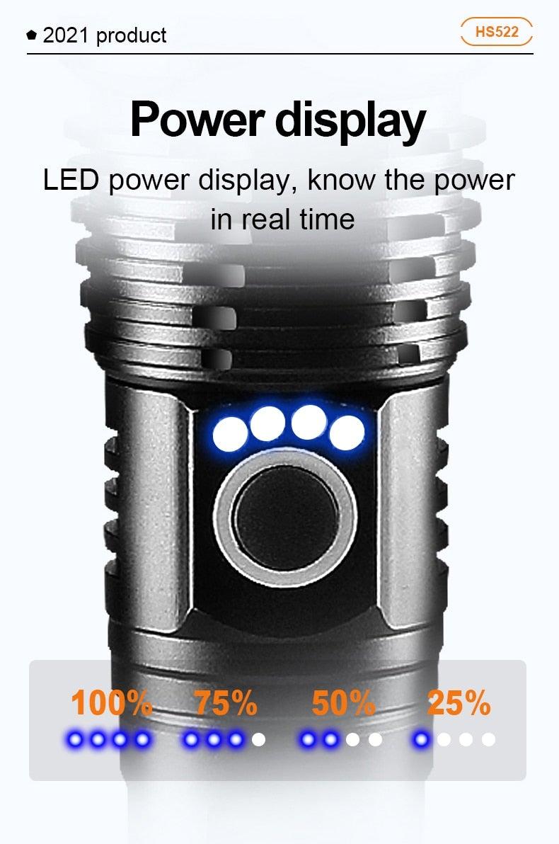 Rechargeable LED Flashlights High Lumens Waterproof Zoomable Super Bright Tactical Flashlight Powerful  USB LED CREE Flashlight  Hand Lamp For Hiking Camping Household Outdoor Sport - 3Sons Sports & Fitness