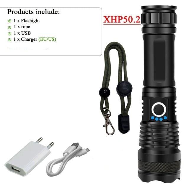 Rechargeable LED Flashlights High Lumens Waterproof Zoomable Super Bright Tactical Flashlight Powerful  USB LED CREE Flashlight  Hand Lamp For Hiking Camping Household Outdoor Sport - 3Sons Sports & Fitness