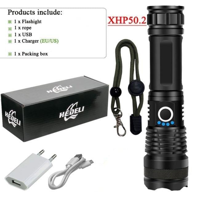 Rechargeable LED Flashlights High Lumens Waterproof Zoomable Super Bright Tactical Flashlight Powerful  USB LED CREE Flashlight  Hand Lamp For Hiking Camping Household Outdoor Sport - 3Sons Sports & Fitness