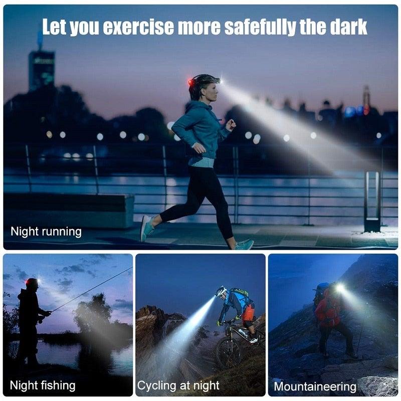 Rechargeable Ultra-bright High Lumen LED Headlamp Hands-Free USB Zoomable Headlight Waterproof  Super Bright Head Lights For Fishing Camping Hiking Riding JoggingTorch Flashlight - 3Sons Sports & Fitness
