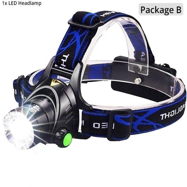 Rechargeable Ultra-bright High Lumen LED Headlamp Hands-Free USB Zoomable Headlight Waterproof  Super Bright Head Lights For Fishing Camping Hiking Riding JoggingTorch Flashlight - 3Sons Sports & Fitness