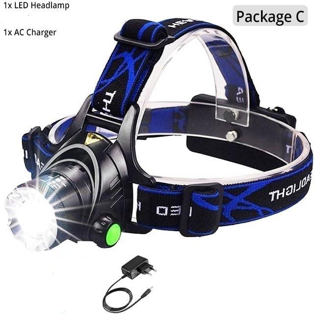 Rechargeable Ultra-bright High Lumen LED Headlamp Hands-Free USB Zoomable Headlight Waterproof  Super Bright Head Lights For Fishing Camping Hiking Riding JoggingTorch Flashlight - 3Sons Sports & Fitness