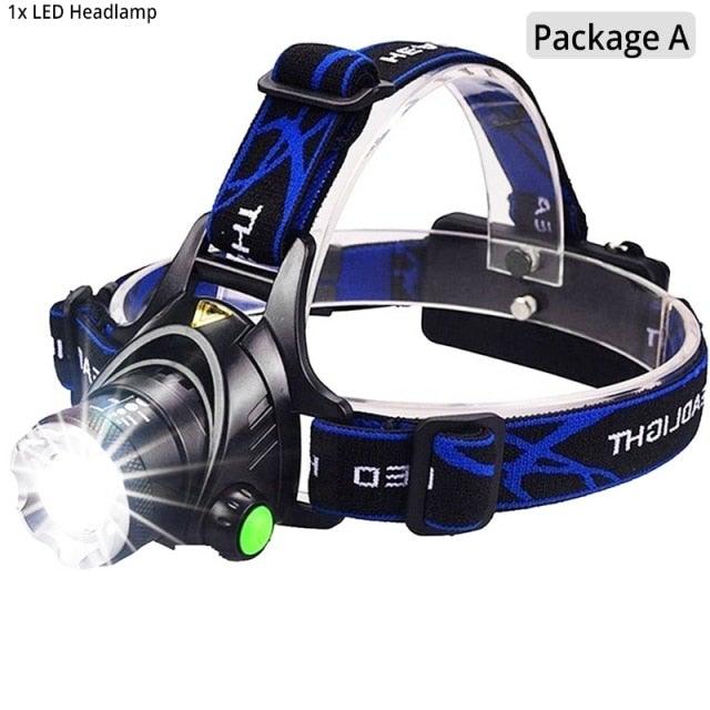 Rechargeable Ultra-bright High Lumen LED Headlamp Hands-Free USB Zoomable Headlight Waterproof  Super Bright Head Lights For Fishing Camping Hiking Riding JoggingTorch Flashlight - 3Sons Sports & Fitness