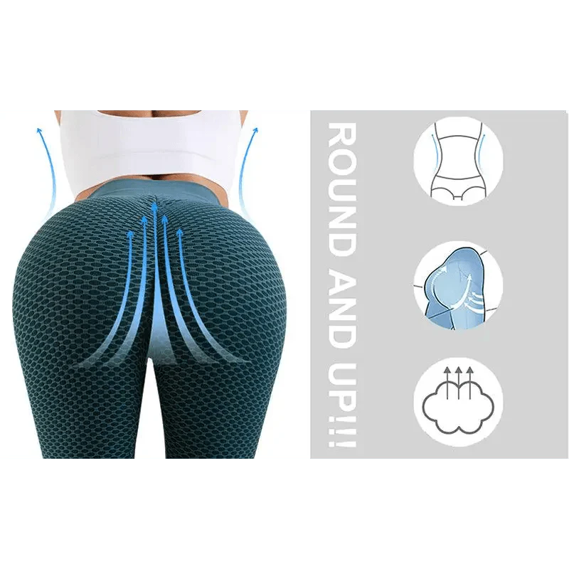 Women's High-Waist Push-Up Leggings — Breathable Gym & Yoga