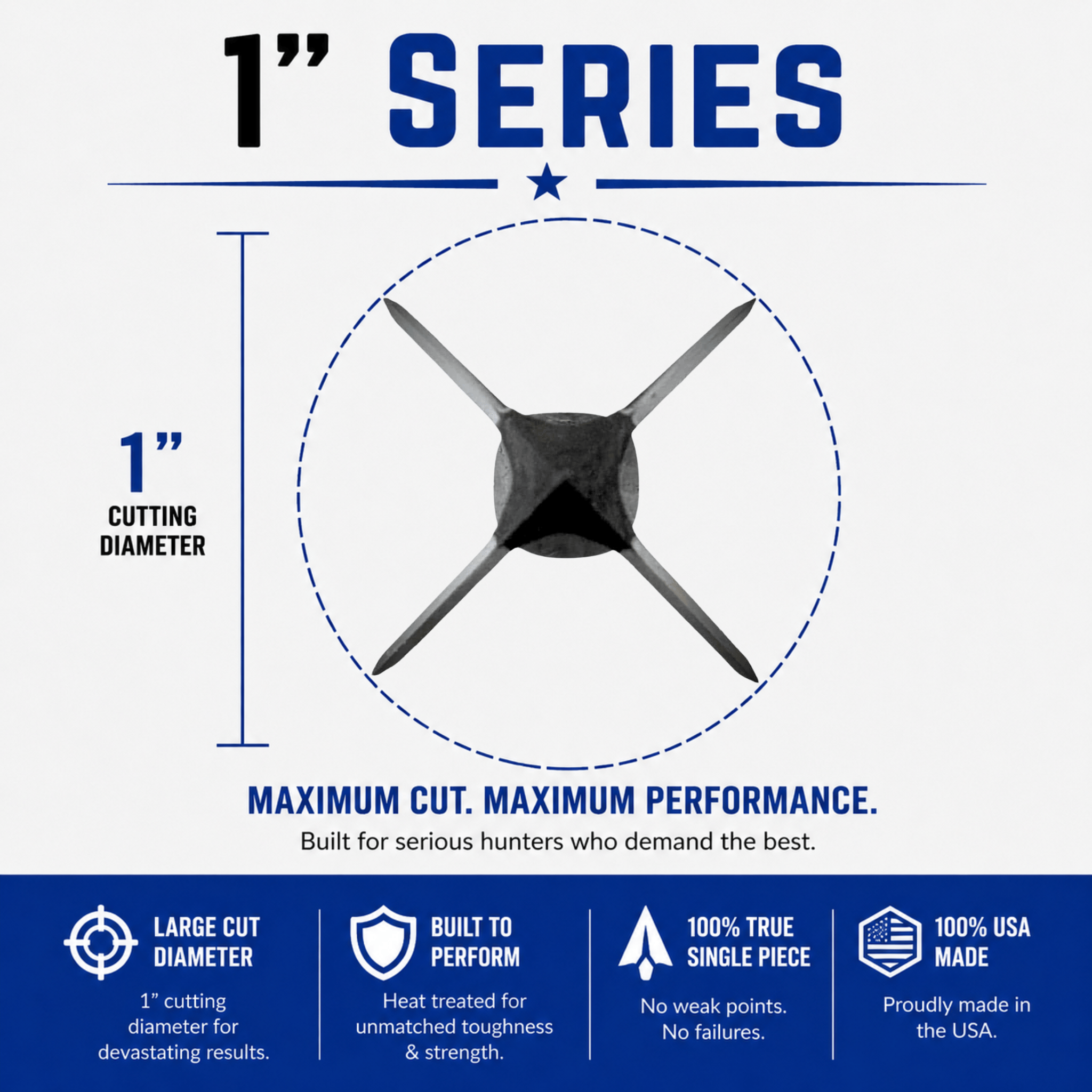 TOTA | 100 grain broadhead | 1-inch solid | fixed blade - 3Sons Sports & Fitness