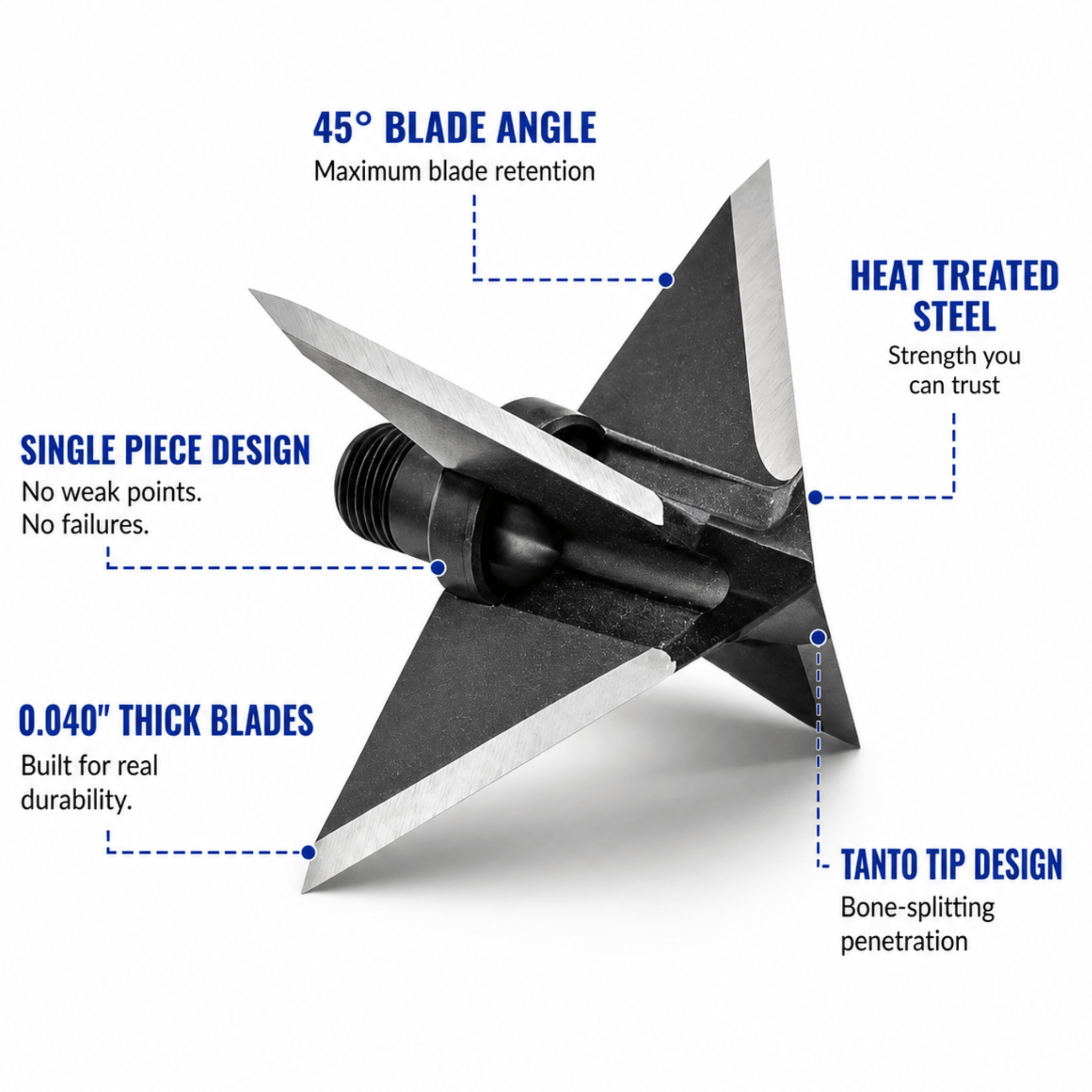 TOTA | 100 grain broadhead | 1-inch solid | fixed blade - 3Sons Sports & Fitness