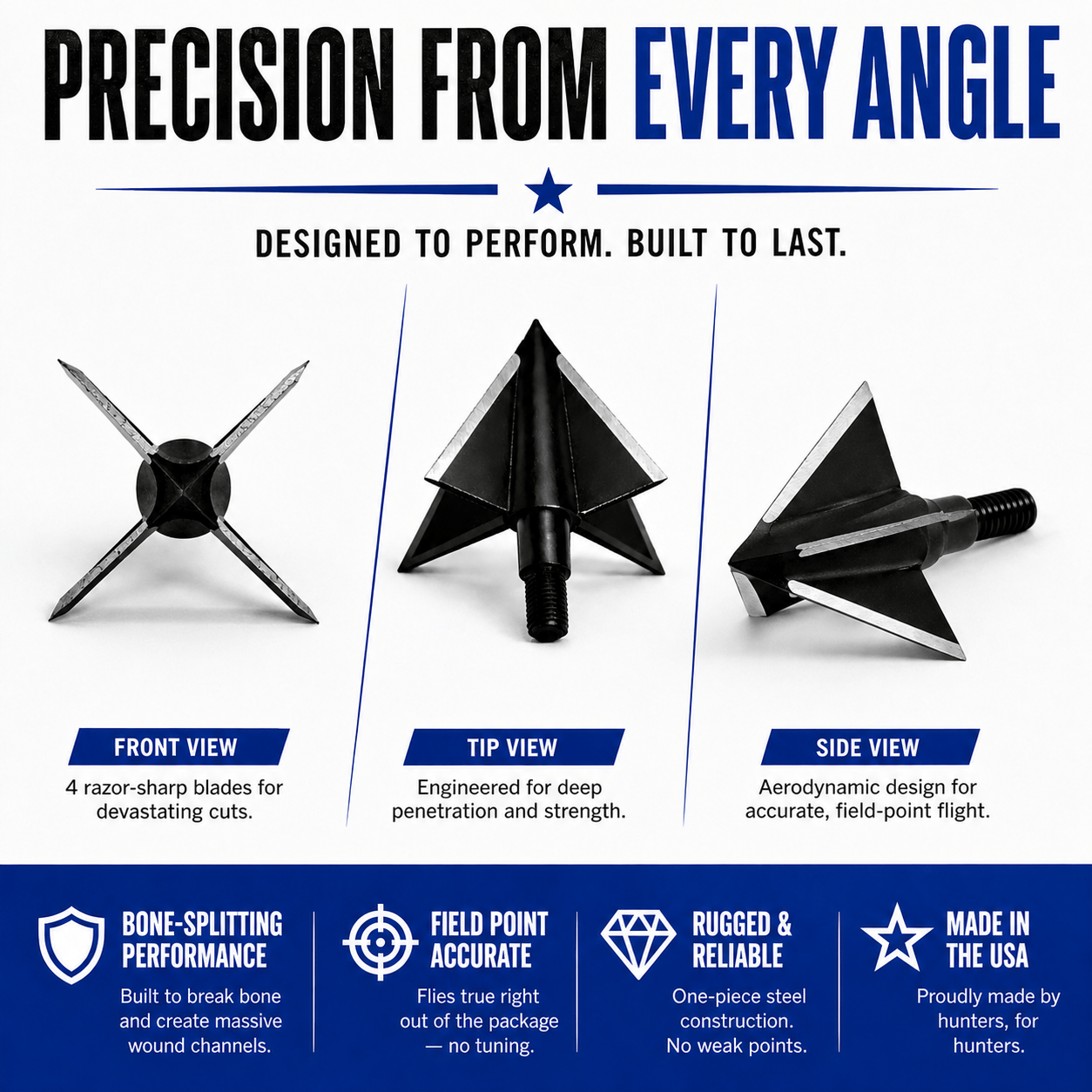 TOTA | 100 grain broadhead | 1-inch solid | fixed blade - 3Sons Sports & Fitness