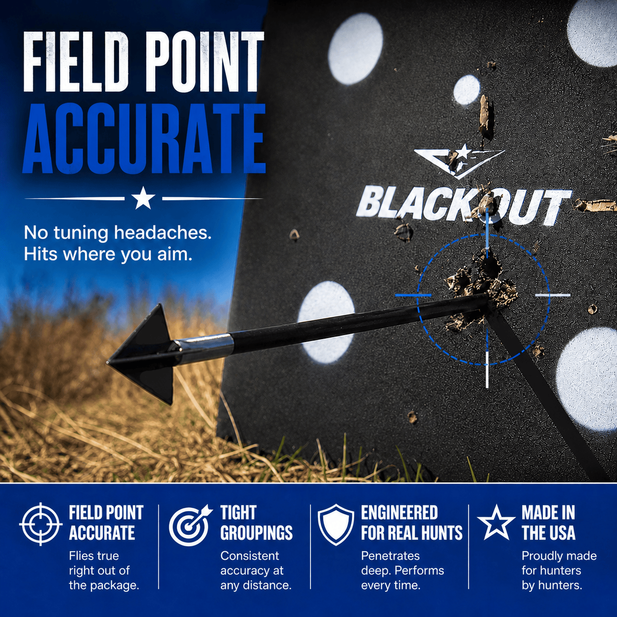 TOTA | 100 grain broadhead | 1-inch solid | fixed blade - 3Sons Sports & Fitness