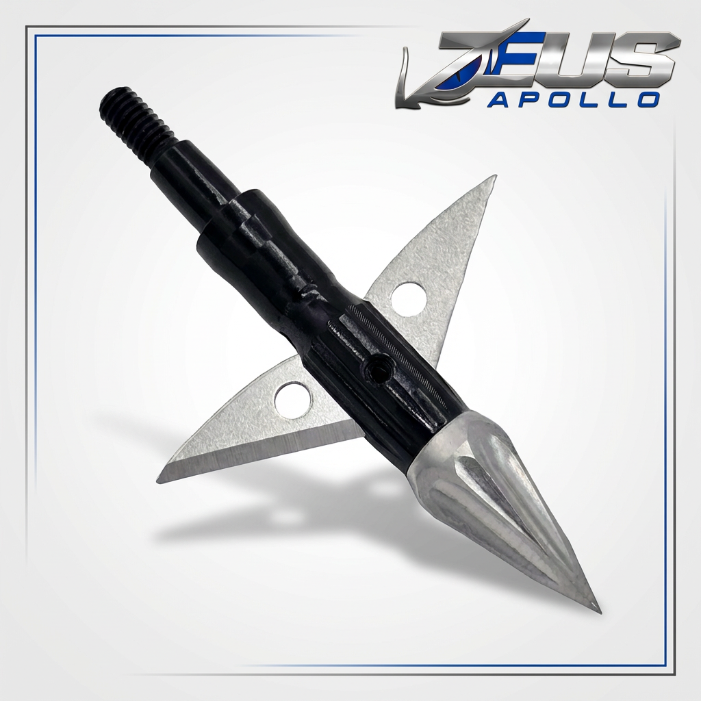 ZEUS APOLLO BROADHEADS (4 PACK)-COMES WITH BOTH 100/125 GR TIPS - 3Sons Sports & Fitness